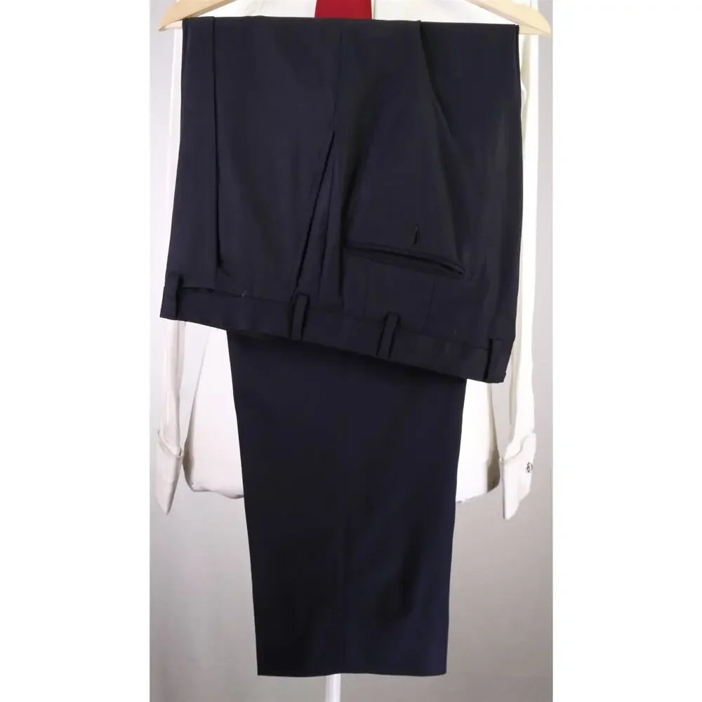 Ermenegildo Z Zegna Solid Navy Blue 3-Btn Wool Suit 44R